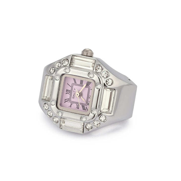 Crystal Time Watch Ring - Pink | Salty