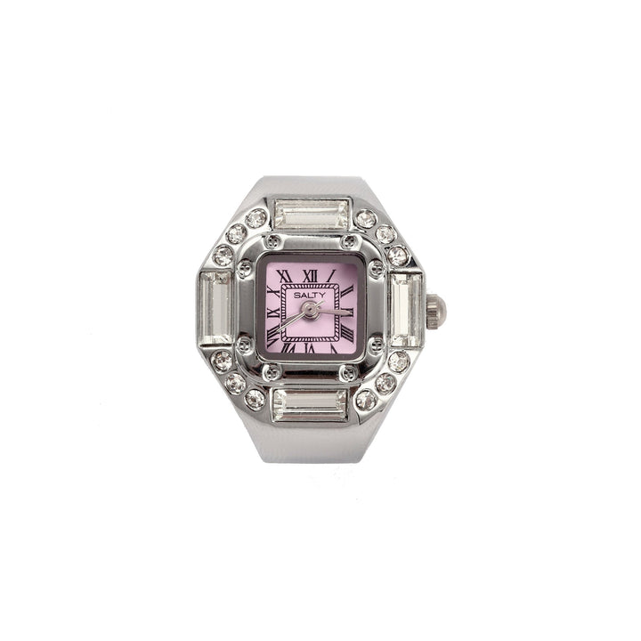 Crystal Time Watch Ring - Pink | Salty