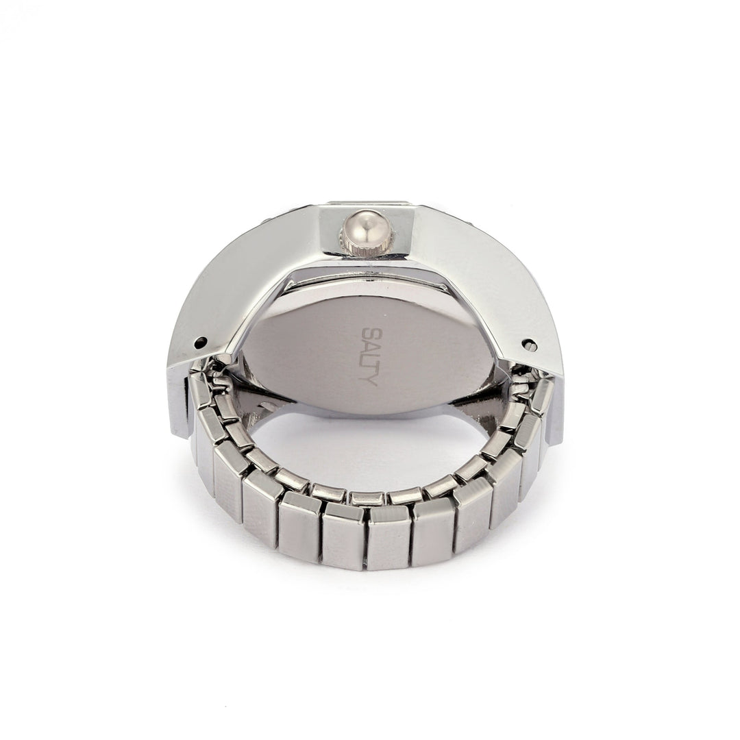Crystal Time Watch Ring - White | Salty