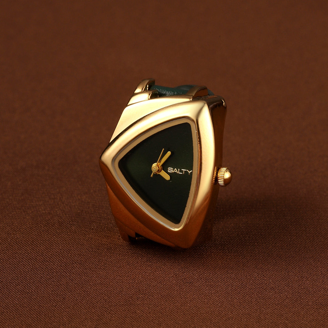 Velvet Curve Ring Watch - Green | Salty