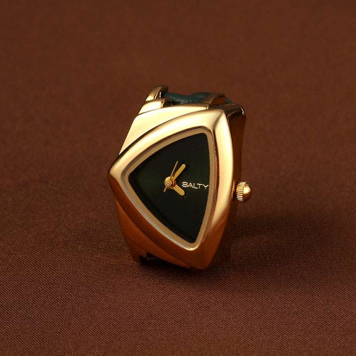 Velvet Curve Ring Watch - Green | Salty