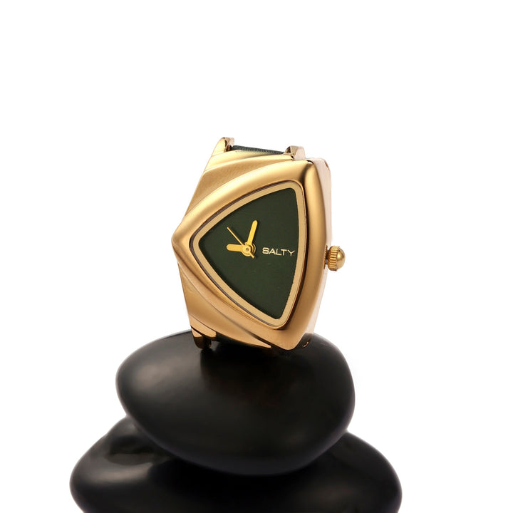 Velvet Curve Ring Watch - Green | Salty