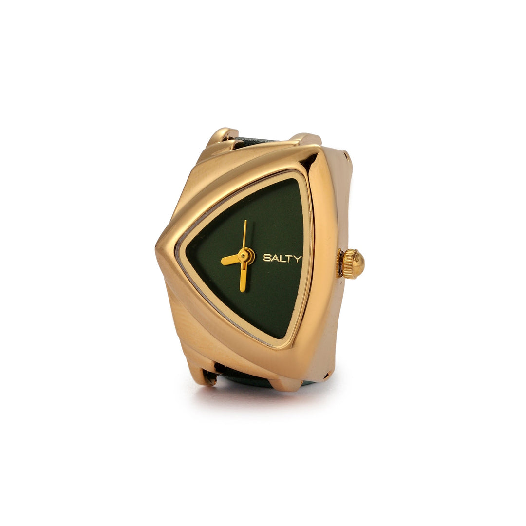 Velvet Curve Ring Watch - Green | Salty
