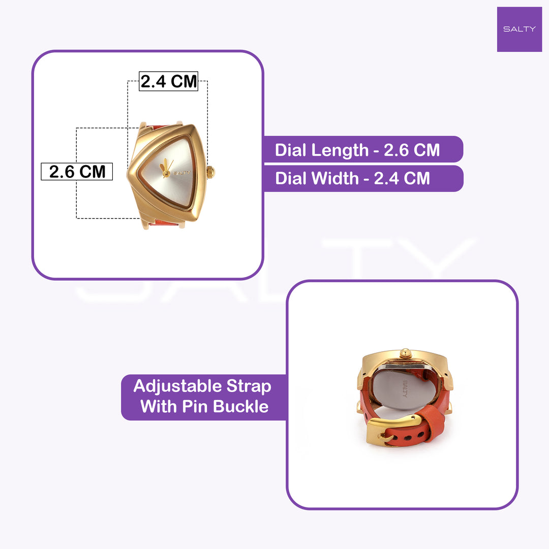 Velvet Curve Ring Watch - Tan