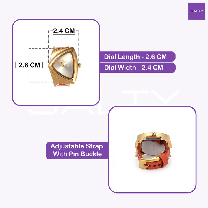 Velvet Curve Ring Watch - Tan