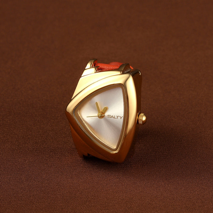 Velvet Curve Ring Watch - Brown | Salty