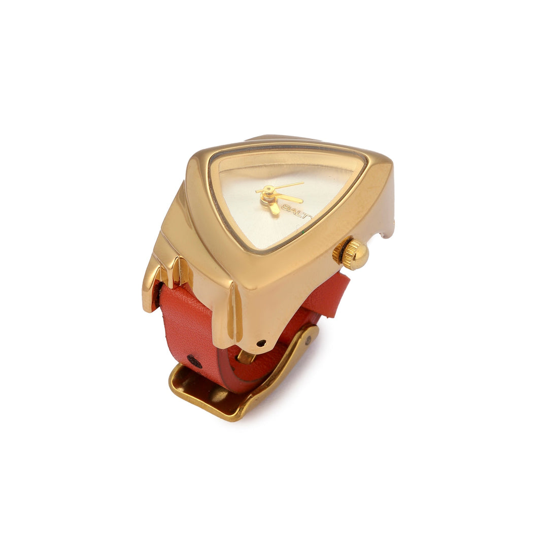 Velvet Curve Ring Watch - Brown | Salty