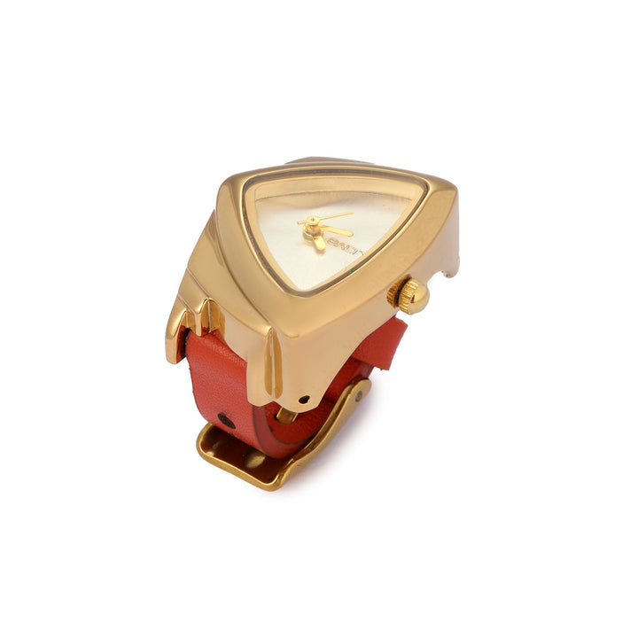 Velvet Curve Ring Watch - Brown | Salty