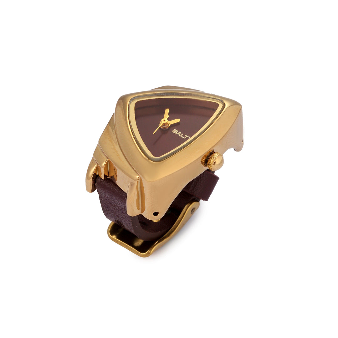 Velvet Curve Ring Watch - Wine