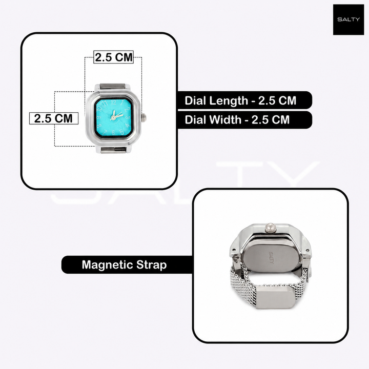 Sky Melt Watch Ring for Men - Cyan