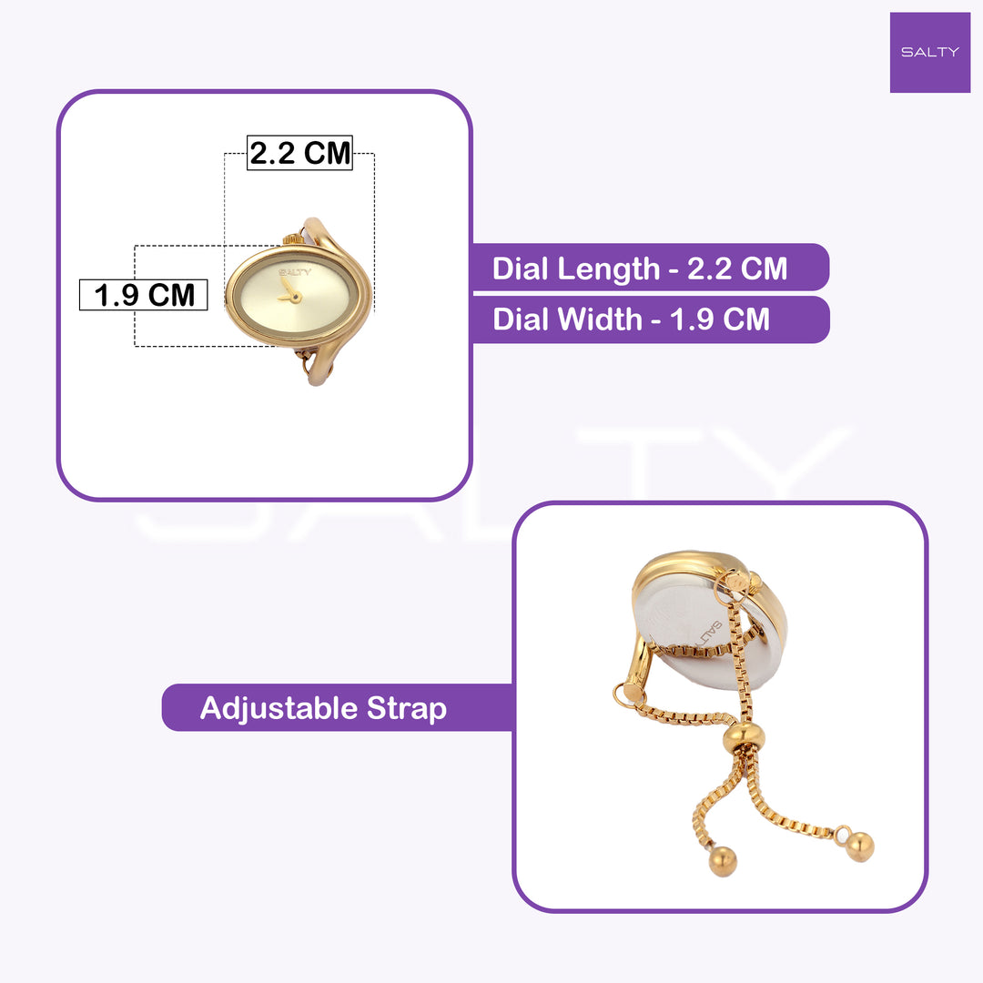 Golden Flow Watch Ring - Gold
