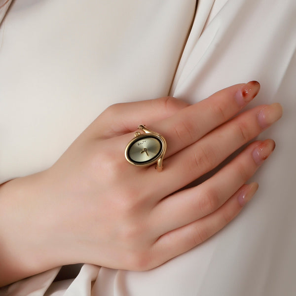 Golden Flow Watch Ring - Gold