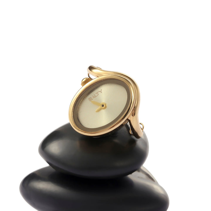 Golden Flow Watch Ring - Gold | Salty
