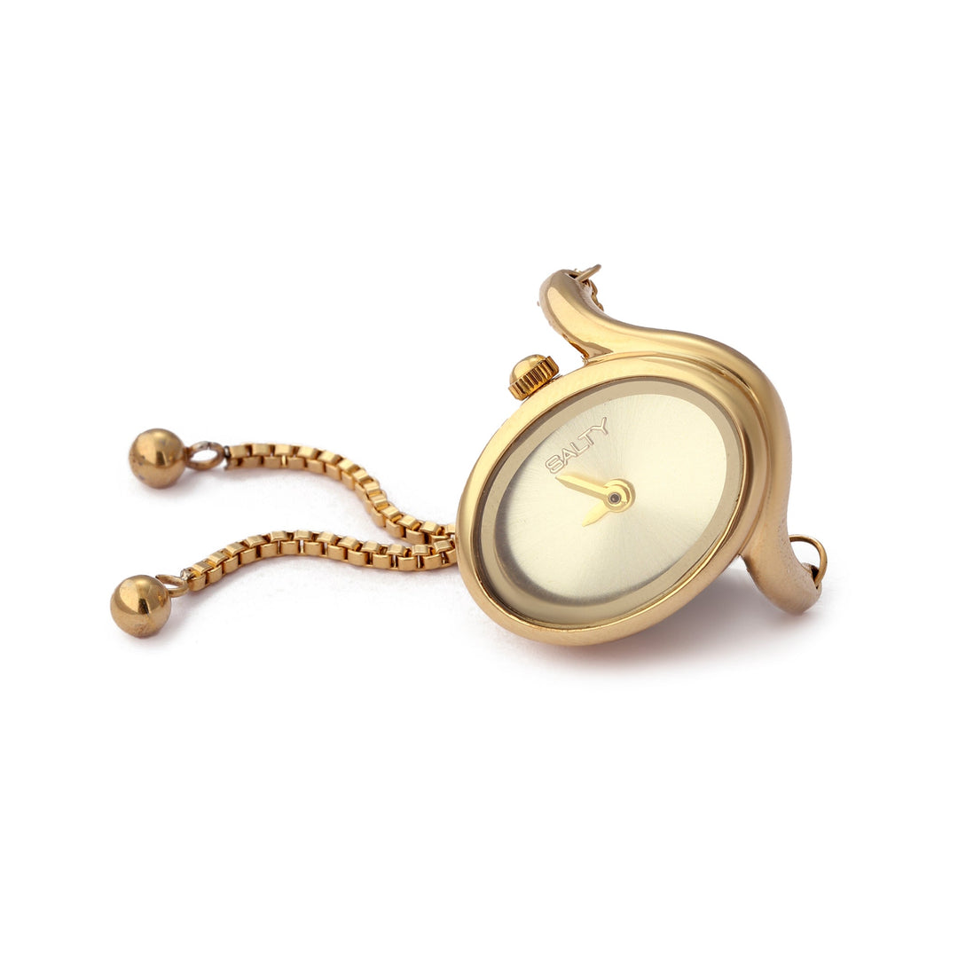 Golden Flow Watch Ring - Gold | Salty