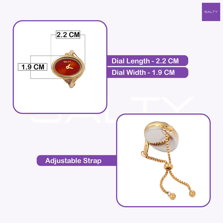 Golden Flow Watch Ring - Orange
