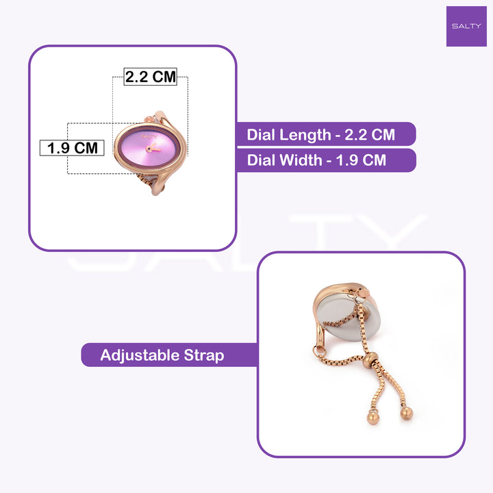 Rose Gold Flow Watch Ring