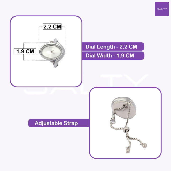 Silver Flow Watch Ring