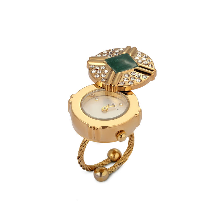 Blush Crown Watch Ring - Green | Salty