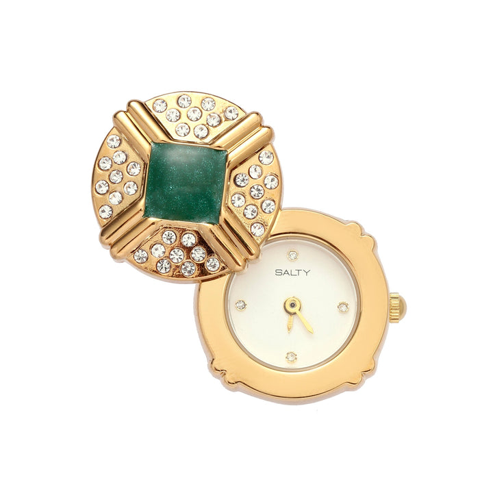 Blush Crown Watch Ring - Green | Salty
