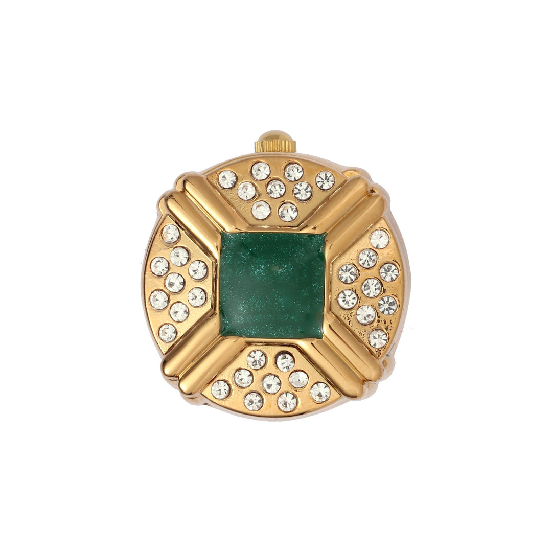 Blush Crown Watch Ring - Green | Salty