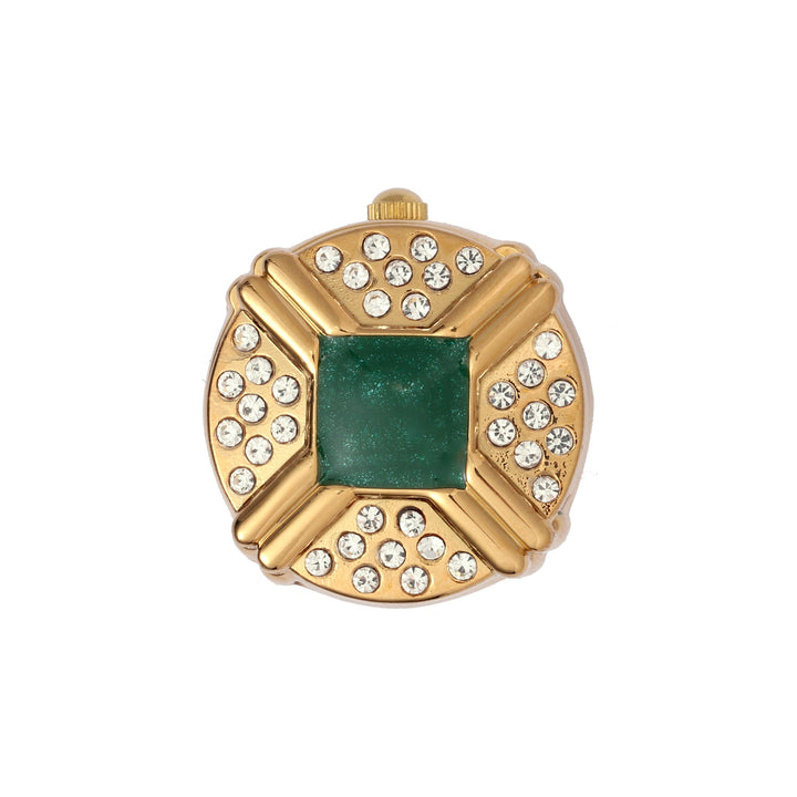 Blush Crown Watch Ring - Green | Salty