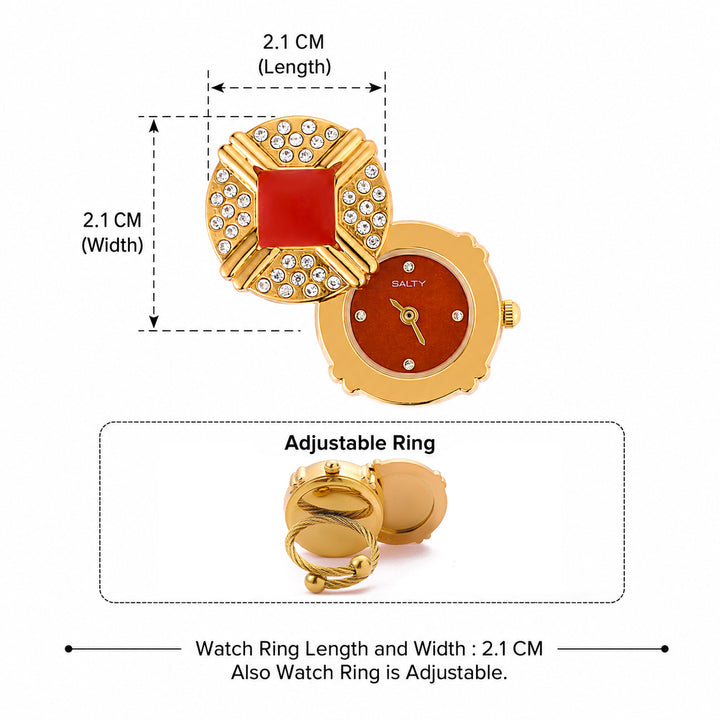 Blush Crown Watch Ring - Orange