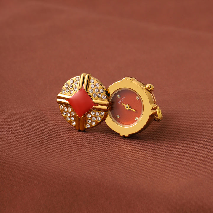 Blush Crown Watch Ring - Orange