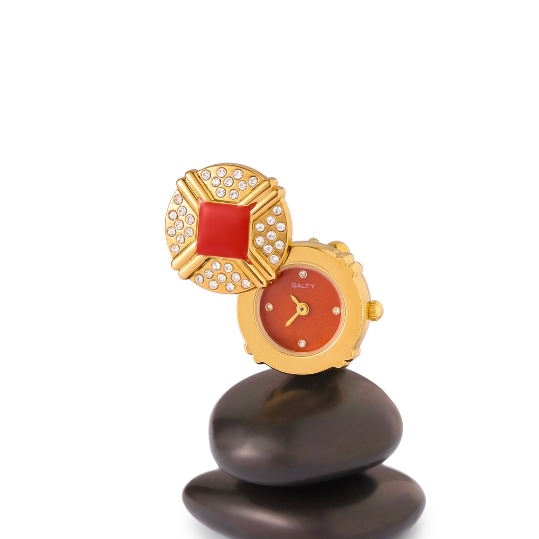 Blush Crown Watch Ring - Orange