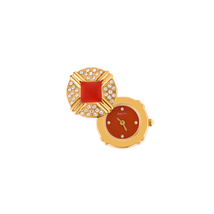 Blush Crown Watch Ring - Orange
