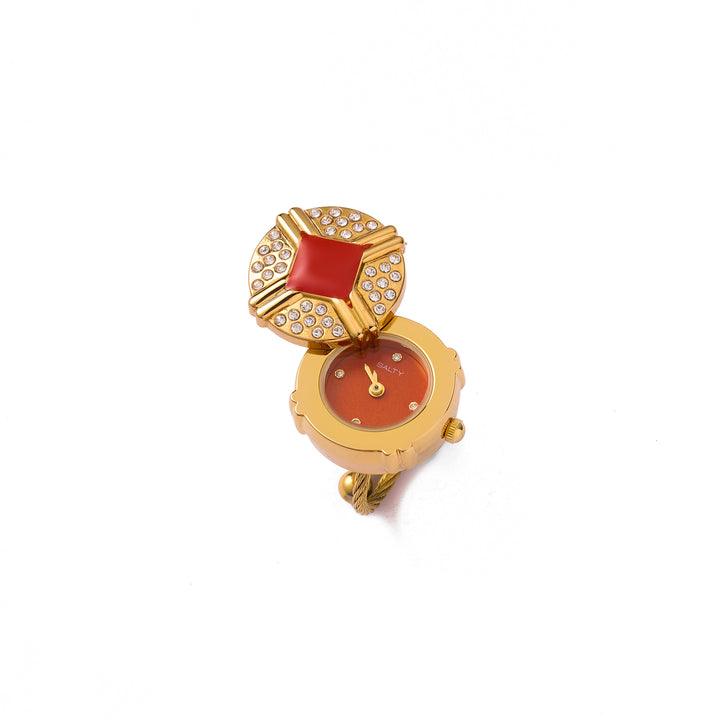 Blush Crown Watch Ring - Orange