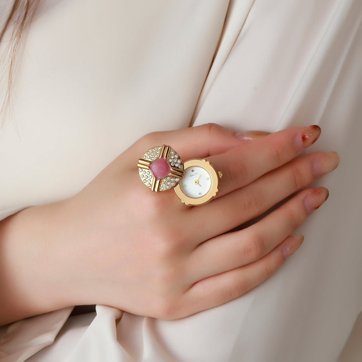 Blush Crown Watch Ring - White | Salty