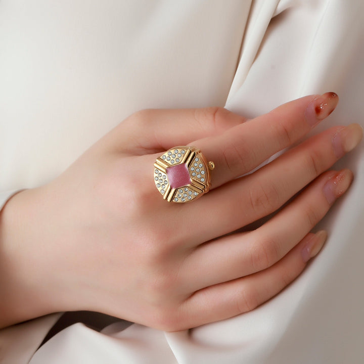 Blush Crown Watch Ring - White | Salty
