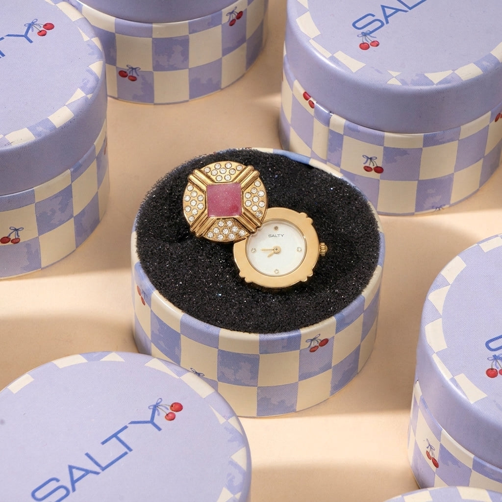 Blush Crown Watch Ring - White
