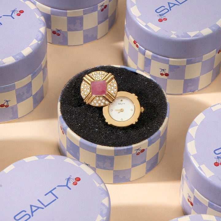 Blush Crown Watch Ring - White
