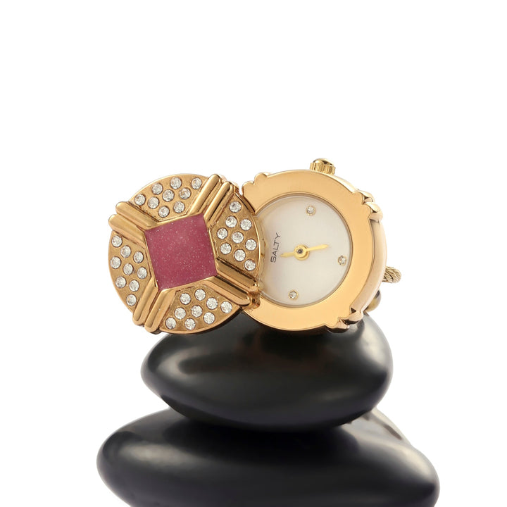 Blush Crown Watch Ring - White | Salty