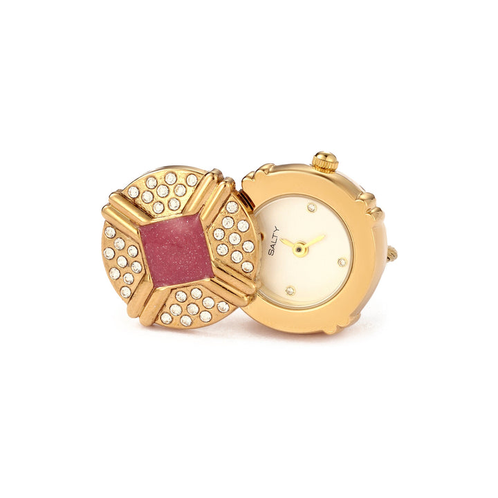 Blush Crown Watch Ring - White | Salty