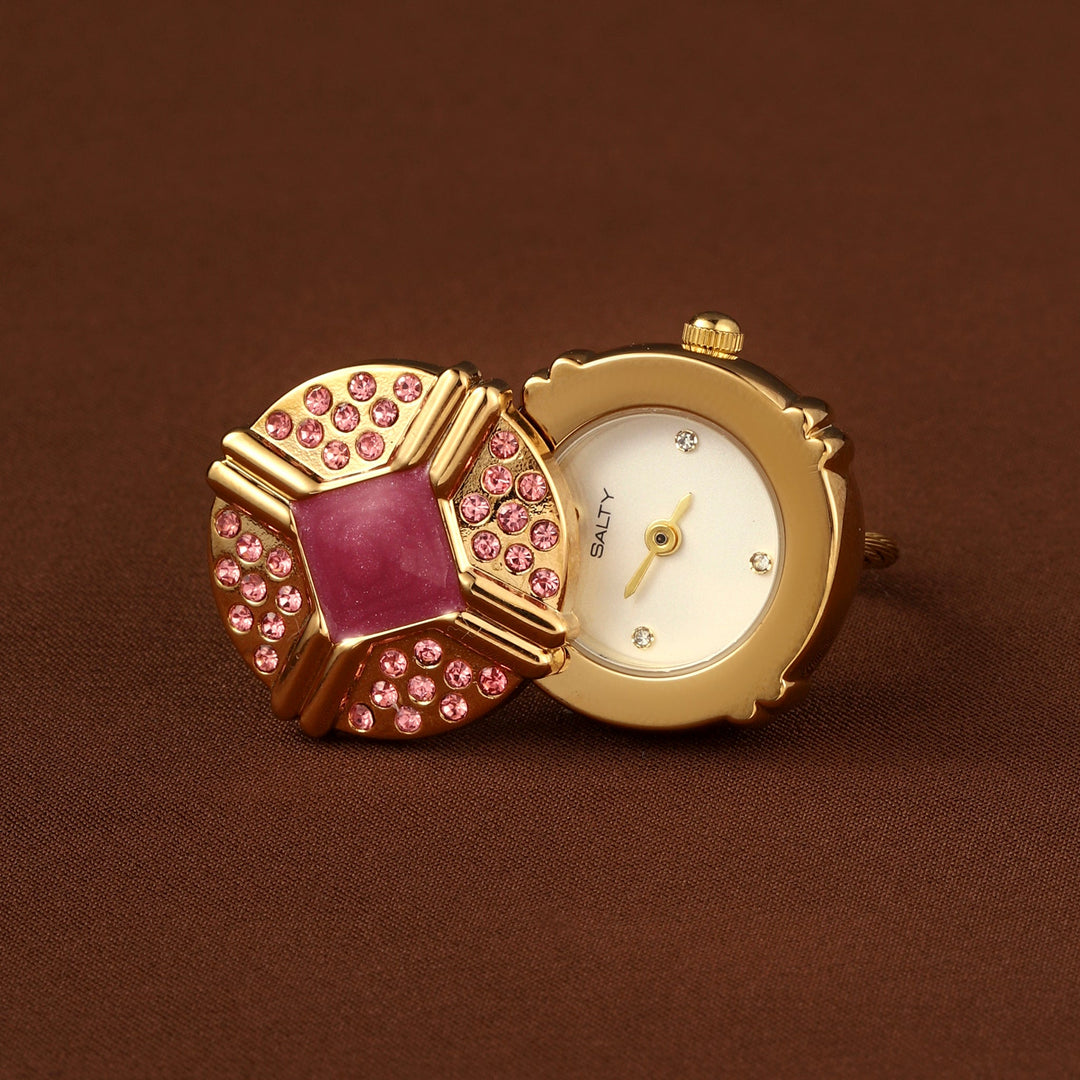 Blush Crown Watch Ring - Pink | Salty