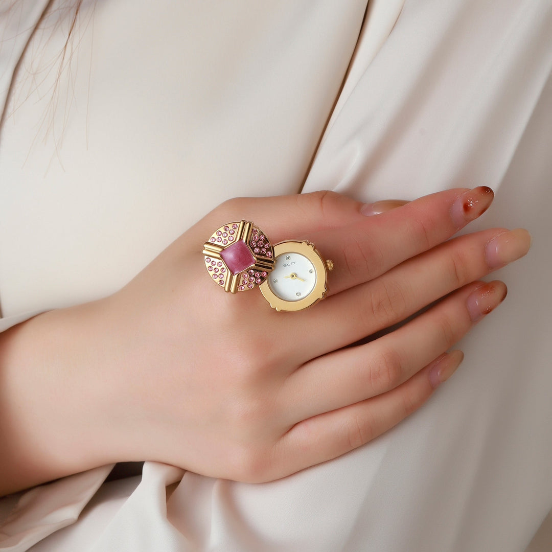 Blush Crown Watch Ring - Pink | Salty