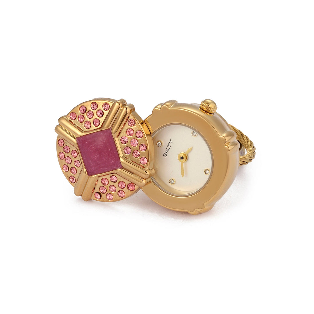 Blush Crown Watch Ring - Pink | Salty