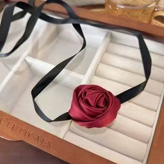 2-in-1 Noir Rose Hair Tie/Choker