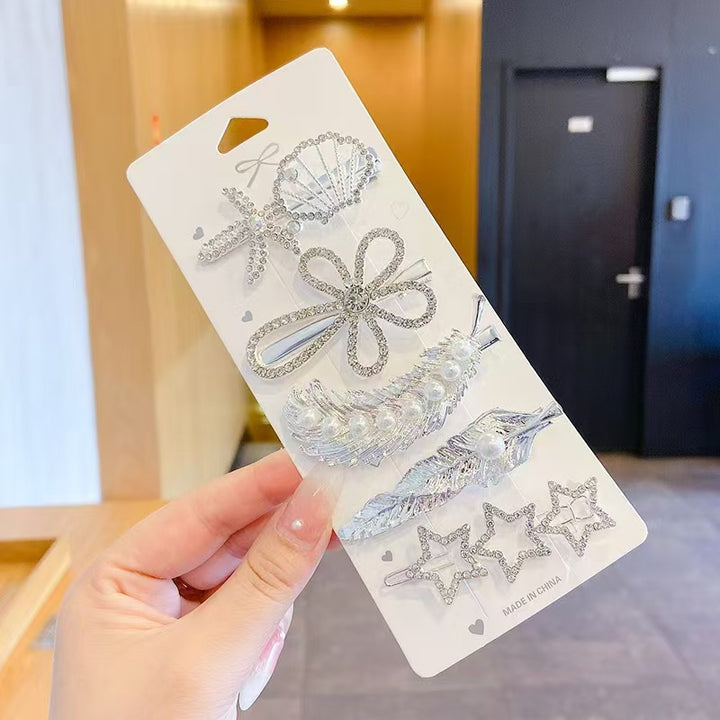 Set of 5 Silver Beauty Hair Pins
