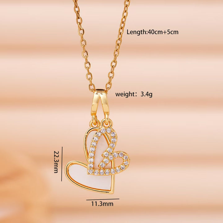 LoveBond Double Heart Golden Necklace