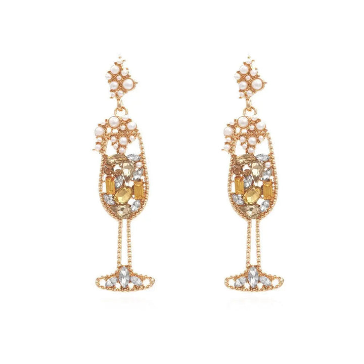 Pearl Wineglass Long Earrings - Salty Accessories