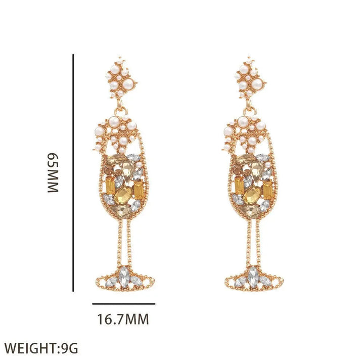 Pearl Wineglass Long Earrings - Salty Accessories