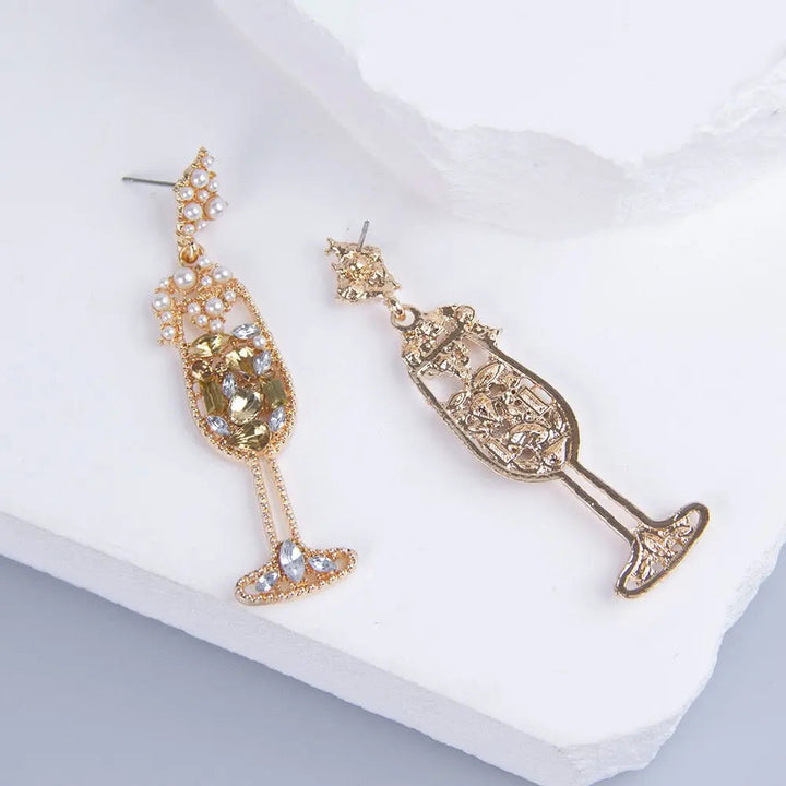 Pearl Wineglass Long Earrings - Salty Accessories