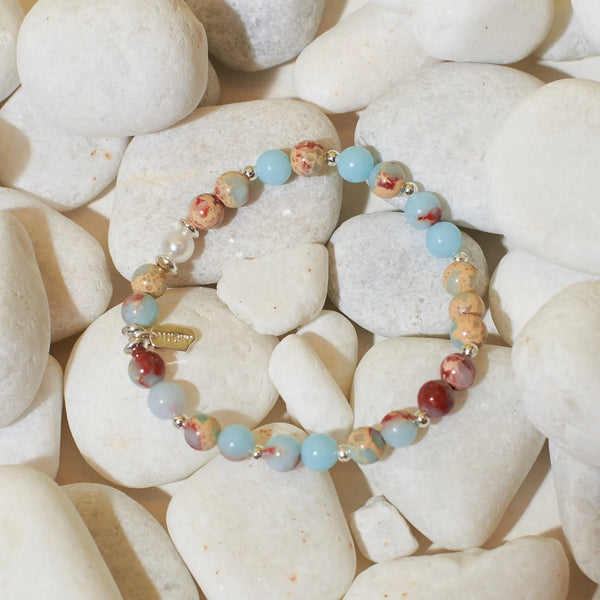 Whimsical Beaded Stone Band