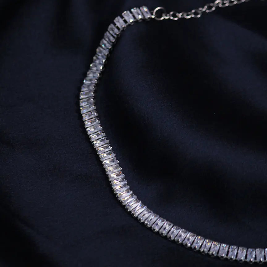 White Diamond Tennis Necklace - Salty Accessories