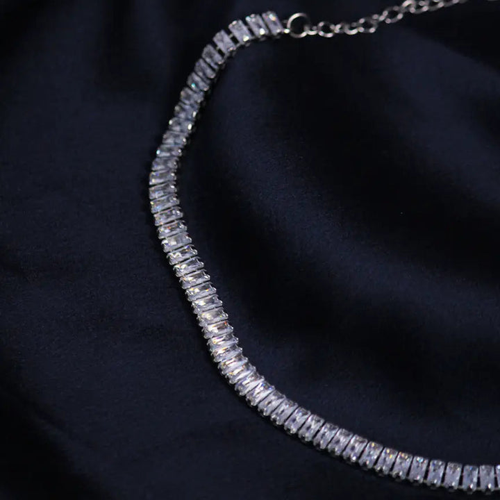 White Diamond Tennis Necklace - Salty Accessories