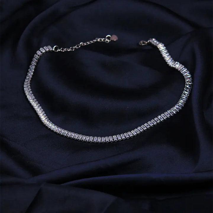 White Diamond Tennis Necklace - Salty Accessories