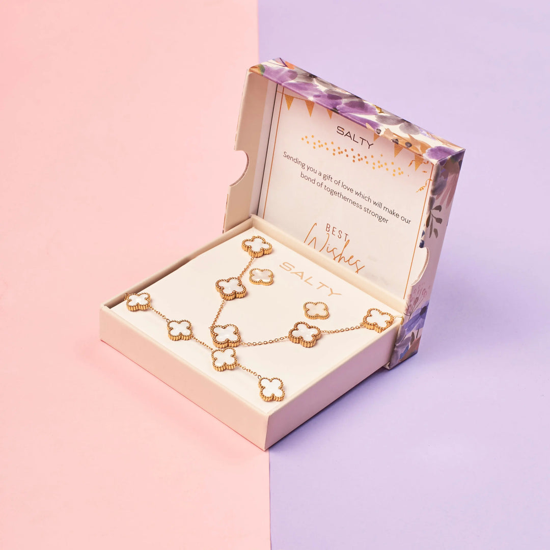White Dove Clover Affair Jewellery Set - Salty Accessories